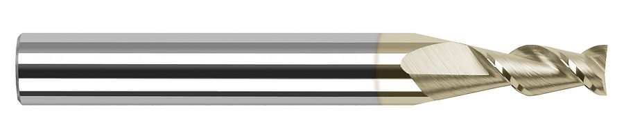 Picture of Harvey Tool 24160-C7 .060 D x 45 Helix CarbideEM, 2 FL ZrN End Mill Standard Flute Standard Helix Carbide ZrN Single End Ball NoseBall